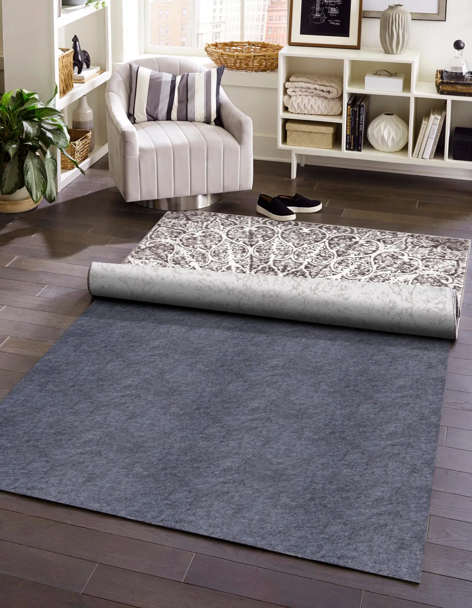 6' 1 x 9' Luxe Rectangle Area Rug Pad Floor Protection Pad for Under Rugs & Carpet Sound Dampening Underlayment Cushion